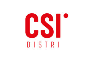 Logo pro firmu CSI˙ DISTRI, která dodává zboží do celého světa.